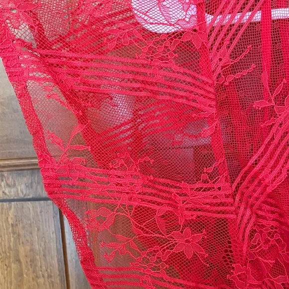 Free People Red Lace Midi Dress like new never worn - Picture 4 of 11